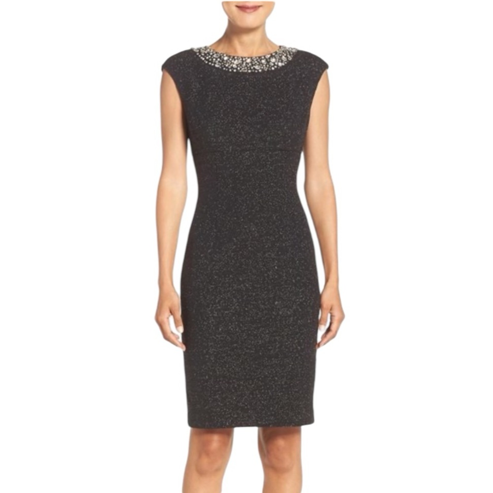 Eliza J Embellished Sparkle Knit Sheath Dress, size 10 NWT